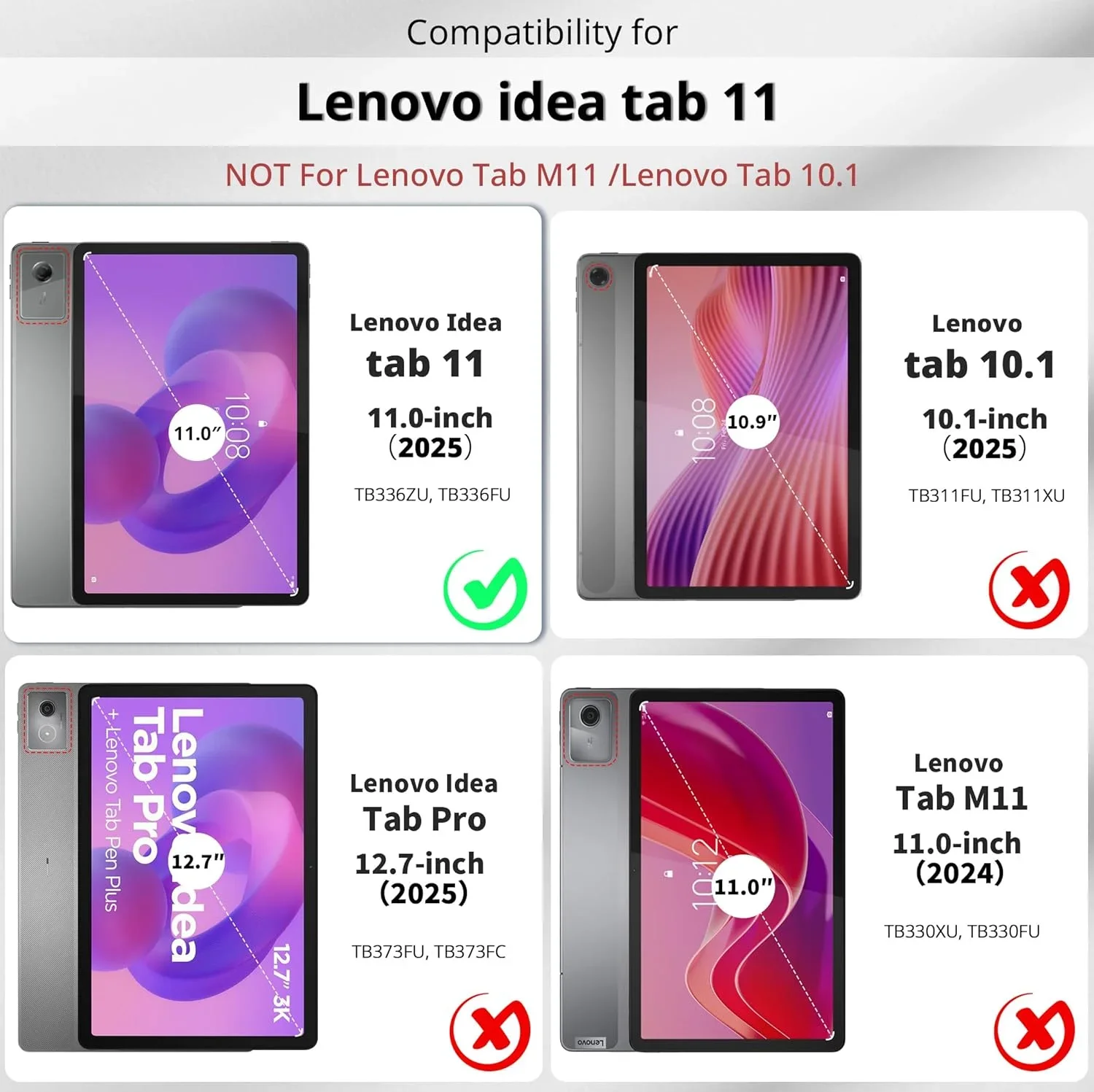 حافظة شفافة لجهاز Lenovo Idea Tab (11 بوصة) 2025 وسادة هوائية للحماية من السقوط غطاء لوحي مرن من السيليكون المقاوم للصدمات