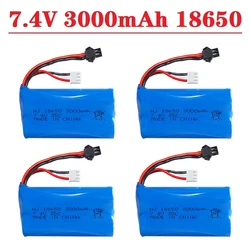 3.0Ah With SM Plug 7.4V 18650 Battery for WPL MN99S D90 U12A S033g Q1 H101 H103 Rc Boats Cars Tanks Parts 2s 7.4v Lipo Battery