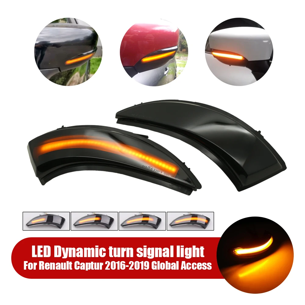 

LED Dynamic Turn Signal Light Flowing Water Blinker Flashing Light For Renault Captur 2013-2016 Samsung QM3 Clio IV Car Part