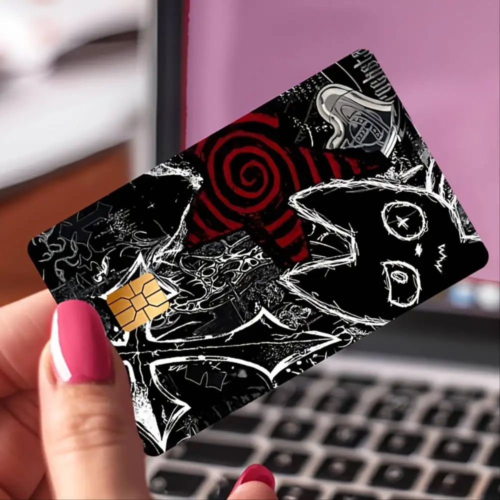 Black White Gothic Dragon Red Accent Credit Card Sticker Bubble Free PVC Decal For EBT Debit Transit Small Chip Cards