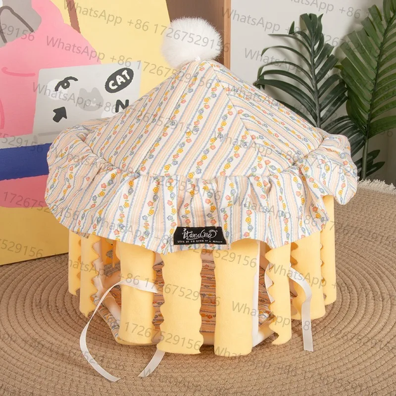 Fringe Tent Hamster Hideout Portable Rabbit Chinchilla Guinea Pig Shelter Soft Cotton Pet House for Small Animals