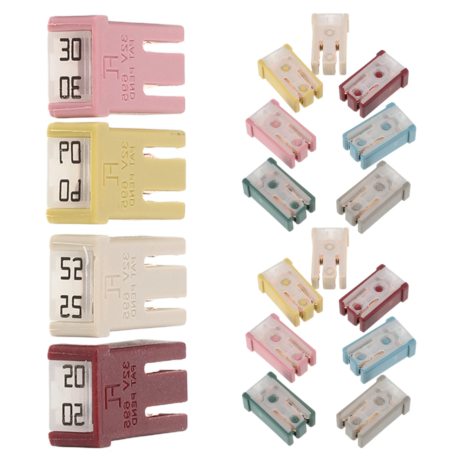

18pcs Mini Automotive Fuse Assortment Square Box Shaped Slow Blow Car Fuse Replacement Kit For Truck Camper Rv Marine Vehicle