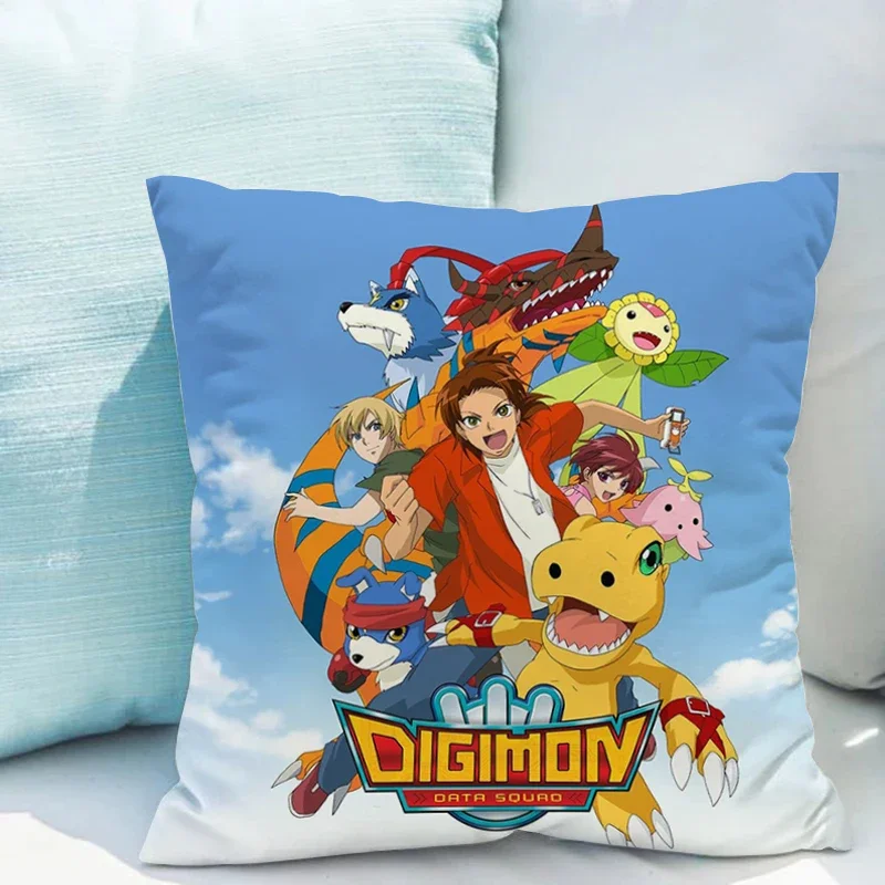 D-digimon Cushions Cover 45*45 Covers for Bed Pillows Fall Decor Sofa Cushion Pillowcase 40*40 Pillow Hugs Lounge Chairs 45x45