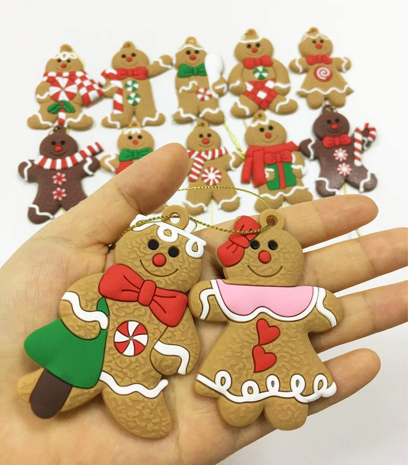 6/12Pcs Gingerbread Man Ornaments Christmas Decorations Tree Hanging Pendants Christmas Cute Funny Kid Gift 2023 Navidad Decor