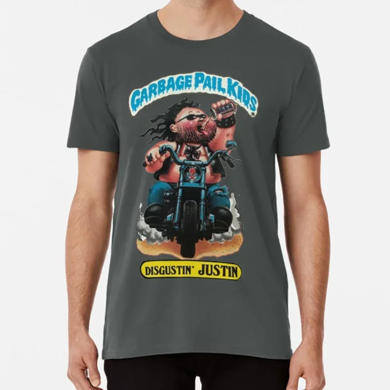 Disgustin Justin Garbage Pail Kids Retro 80s Garbage Disgustin Justin T Shirt  COTTON  style 2024 Summer vintage  Short Sleeve