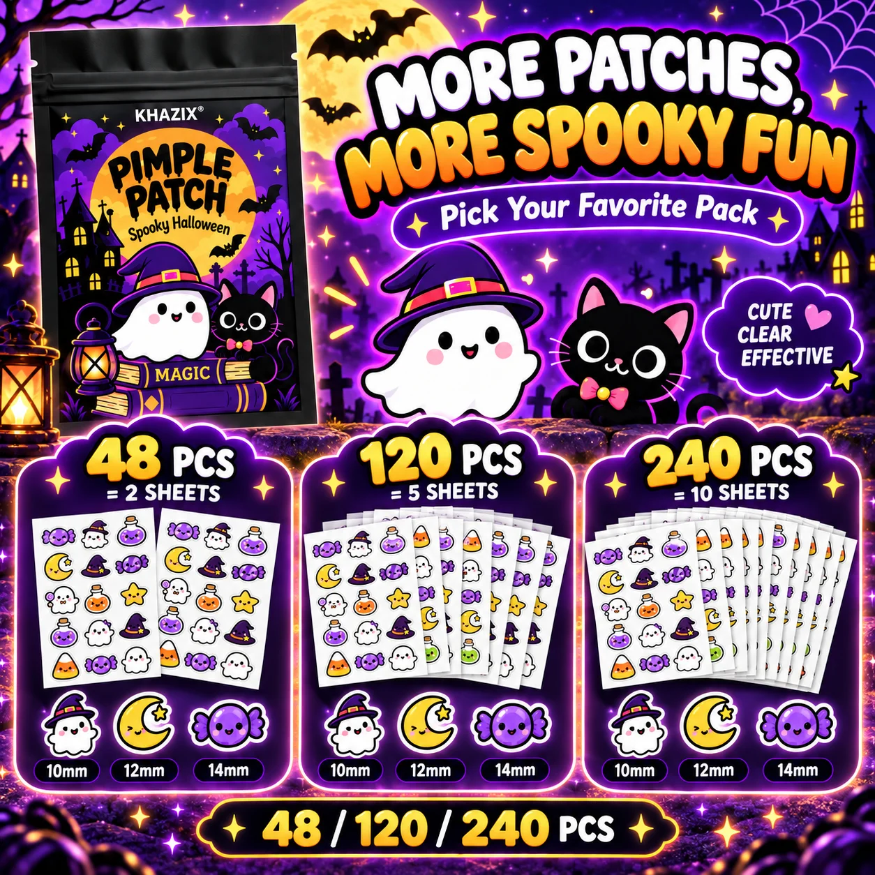 48/120/240pcsDecorative Pimple Patch