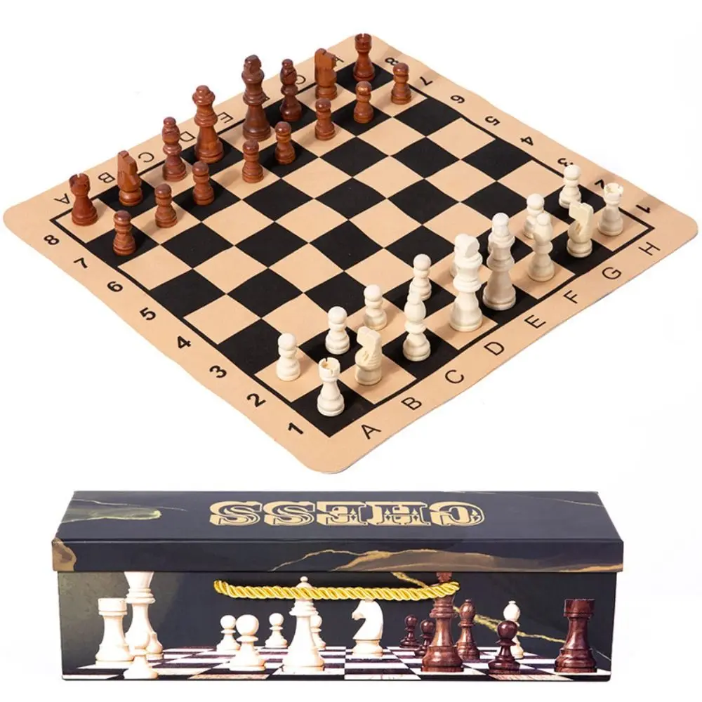 Schachbrett aus massivem Holz, internationales Schach, magnetisch, faltbar, pädagogisches Schachspiel-Set, zarter Standard