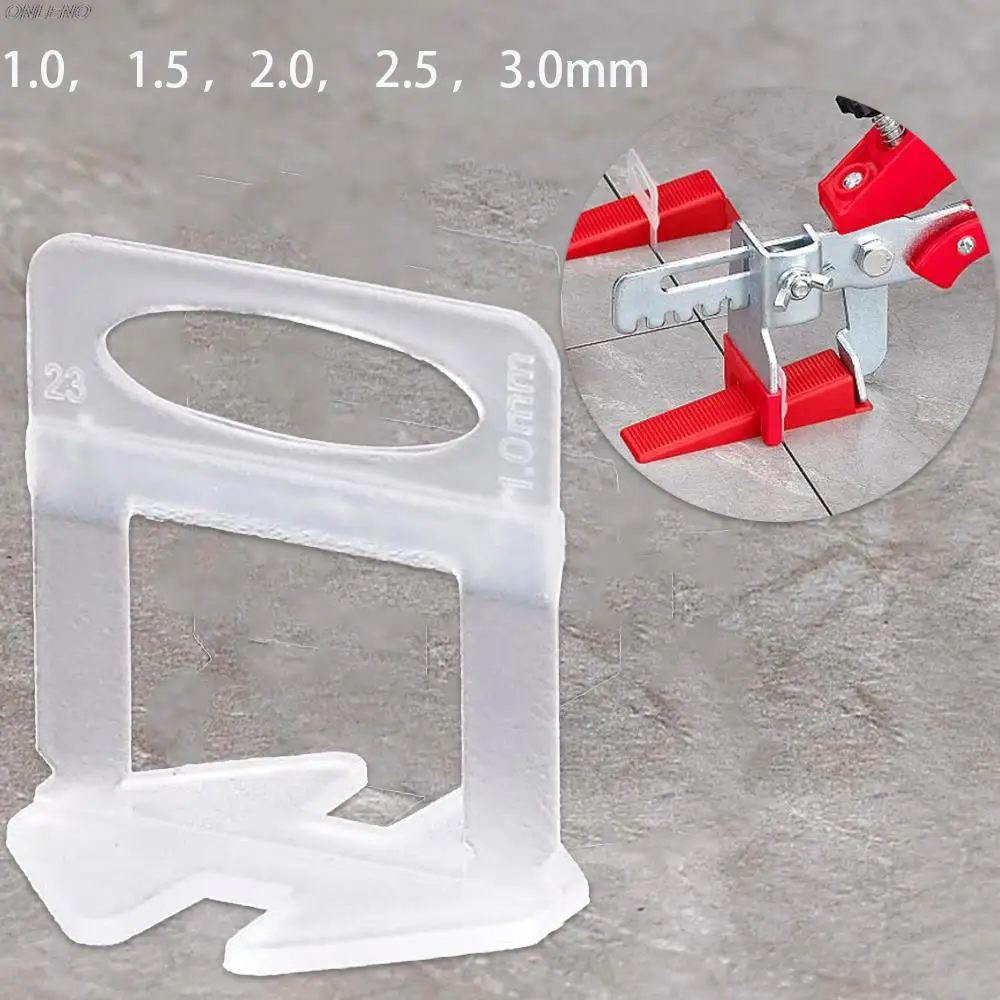 100PCS Tile Leveling System Clips PE Tiles Leveler Spacers Use For Tile Leveling System 1/1.5/2/2.5/3.0mm Construction Tool