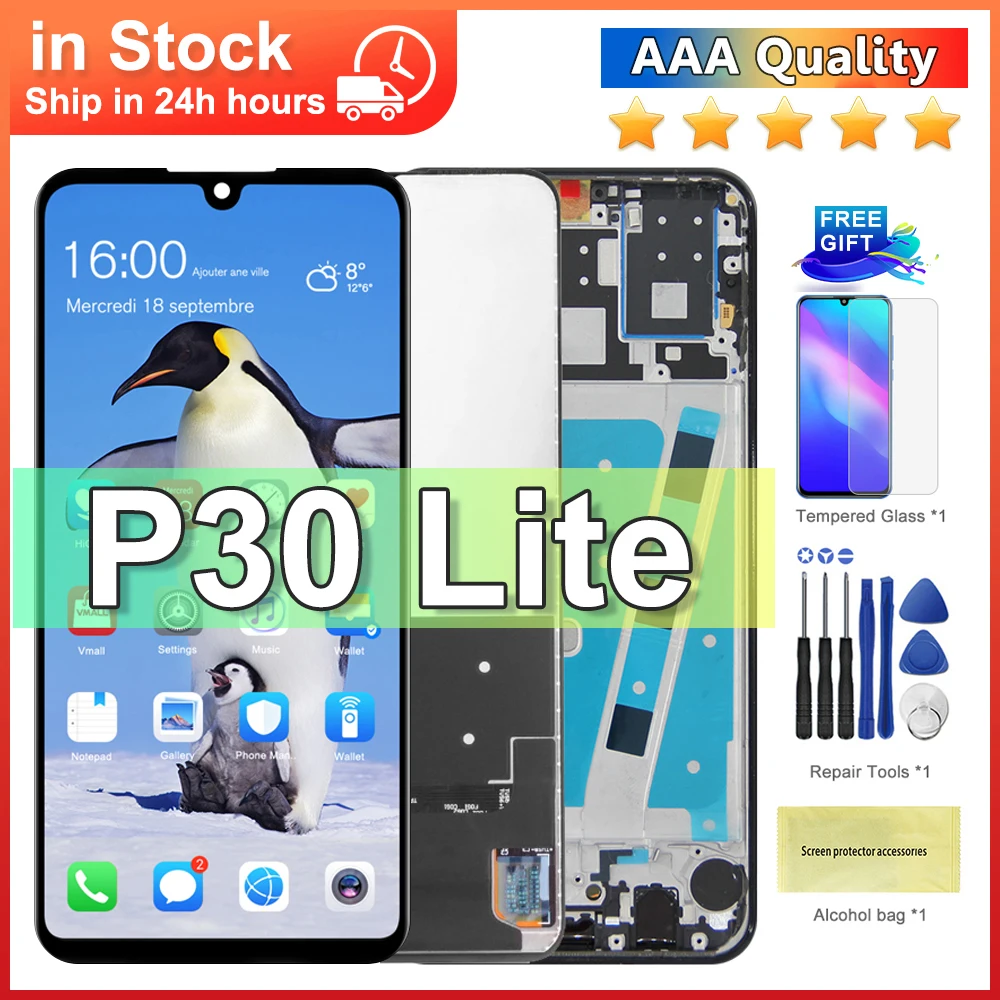 Para Huawei P30 Lite Nova 4E pantalla LCD de 6,15 pulgadas montaje de digitalizador con pantalla táctil de repuesto para reparación P30 Lite