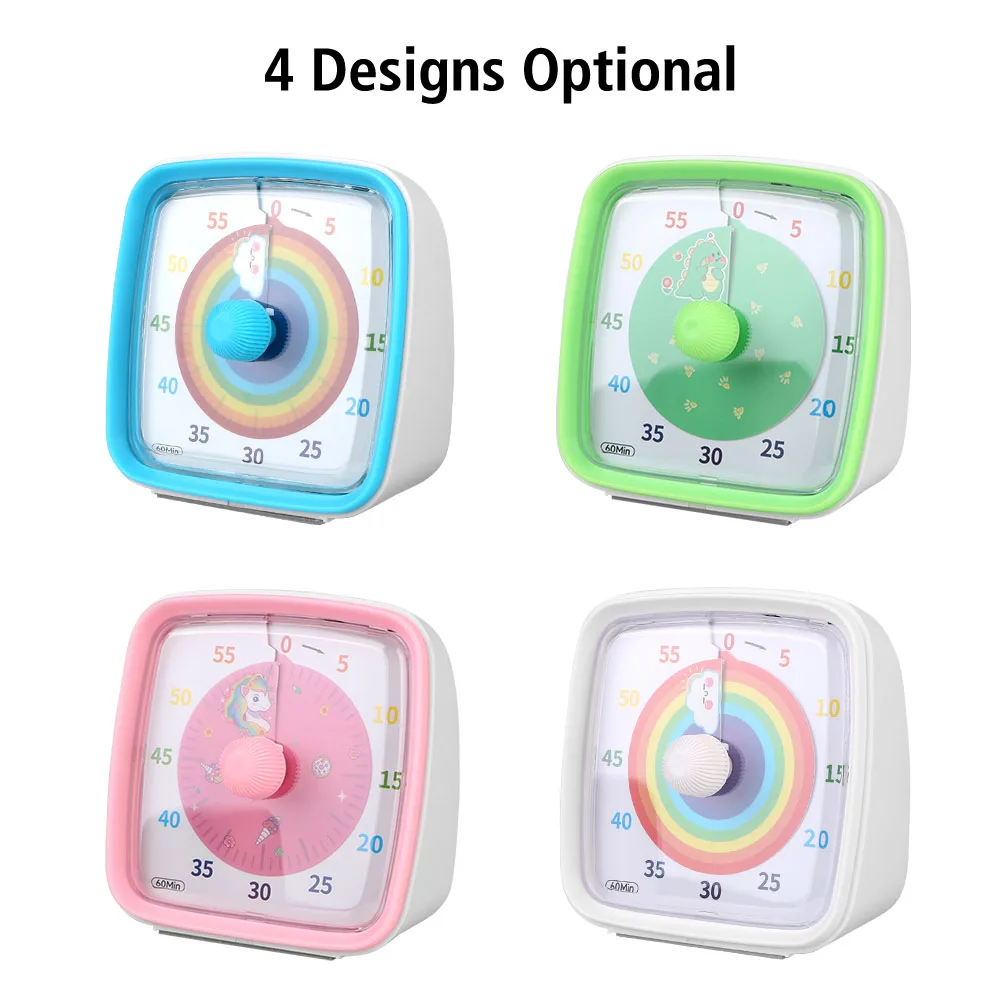 Herramienta de gestión del tiempo de recordatorio para niños, temporizador Visual con luz nocturna, despertador Ultra silencioso, temporizador de cuenta regresiva de 60 minutos