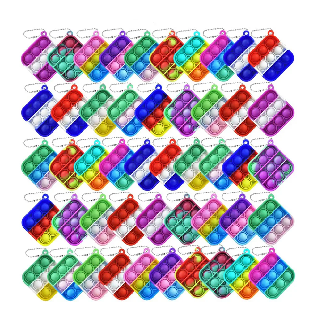 12Pcs Pop Push Bubble Breloki Fidget Toys Anxiety Stress Relieve Zabawki sensoryczne Biuro Zabawka na biurko dla dzieci Dorośli Ulubione imprezy