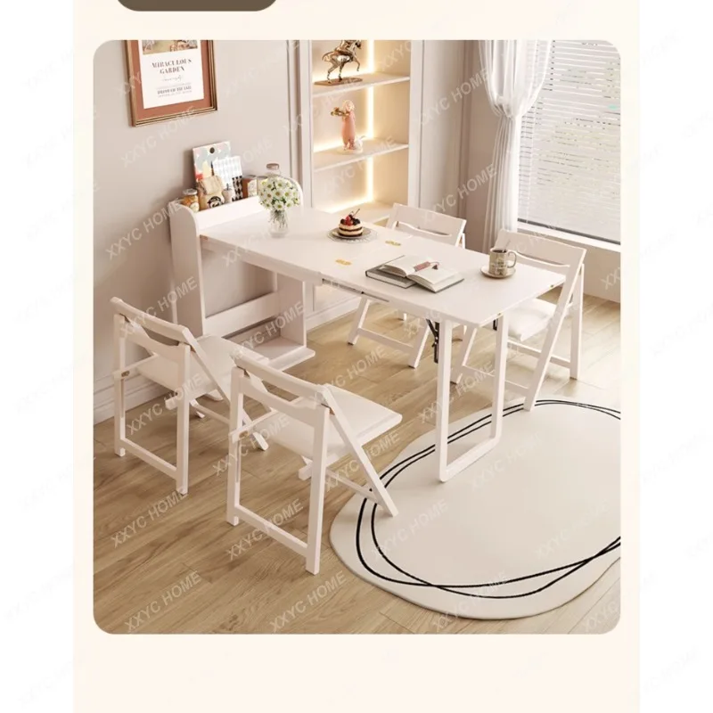 

Household Small Apartment Mini Dining Table Wall Invisible Space-Saving Dining Table 6 People