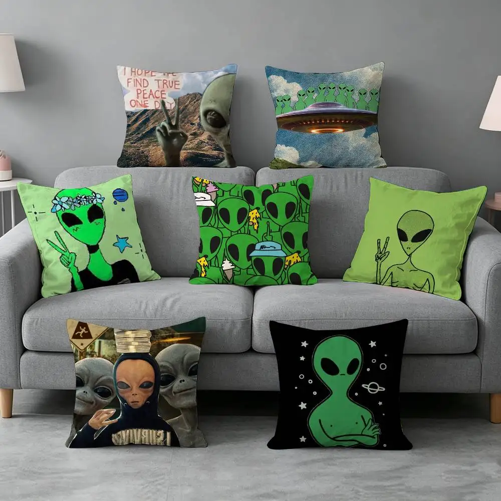 Funny Space UFO alien thing-g Pillow cover gift High definition digital printing,Surprise  vivid pattern Household.