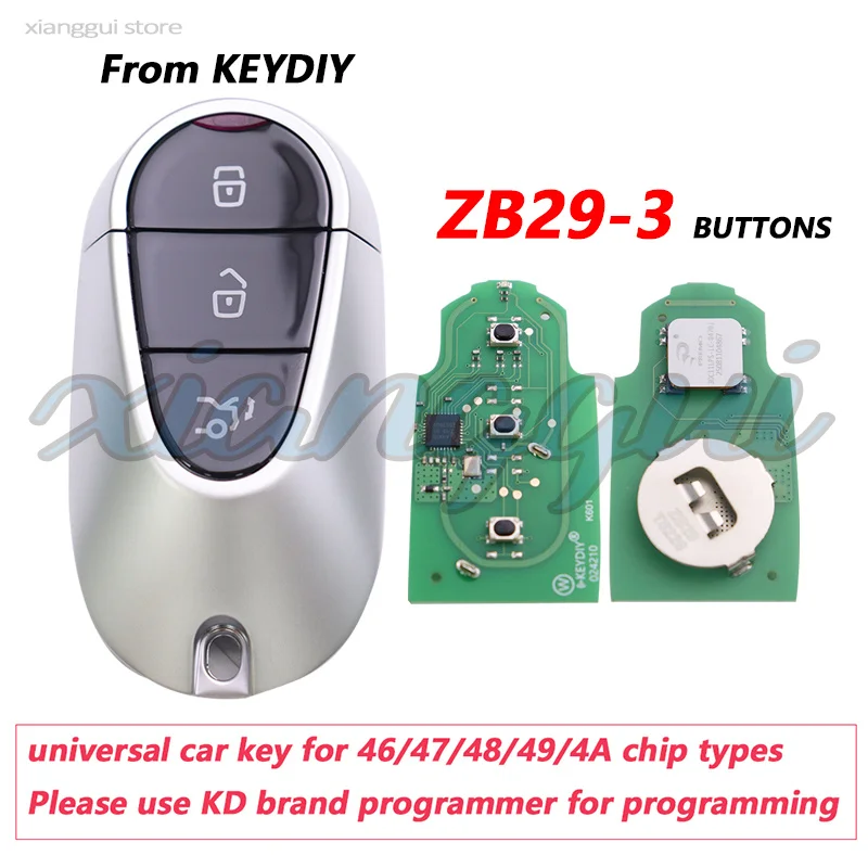 ZB29-3 KD KEYDIY Universal Car Remote for Mercedes Benz Programming Remote Control for 46 47 48 49 4A Chip Type Smart Start  Key
