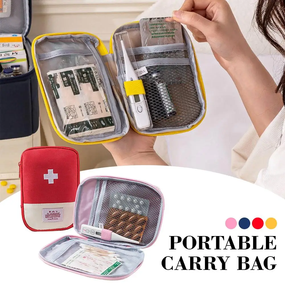 Mini Portable Medicine Bag Travel First Aid Kit Medicine Bag Storage Bag Survival Kit Medicine Box Outdoor Camping Tool