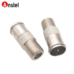 F Type Male to Female Push on Connector F Male Female Coaxial Adapter Quick Plug for TV Tuner Satellite Cable Antenna