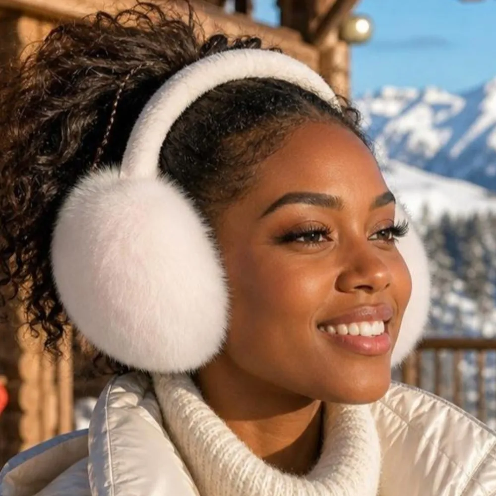 Foldable Plush Ear Muffs for Women Winter Fashion Warm Ear Covers Korean Style Cute Cold Protection Ear Warmers for Girls Boys