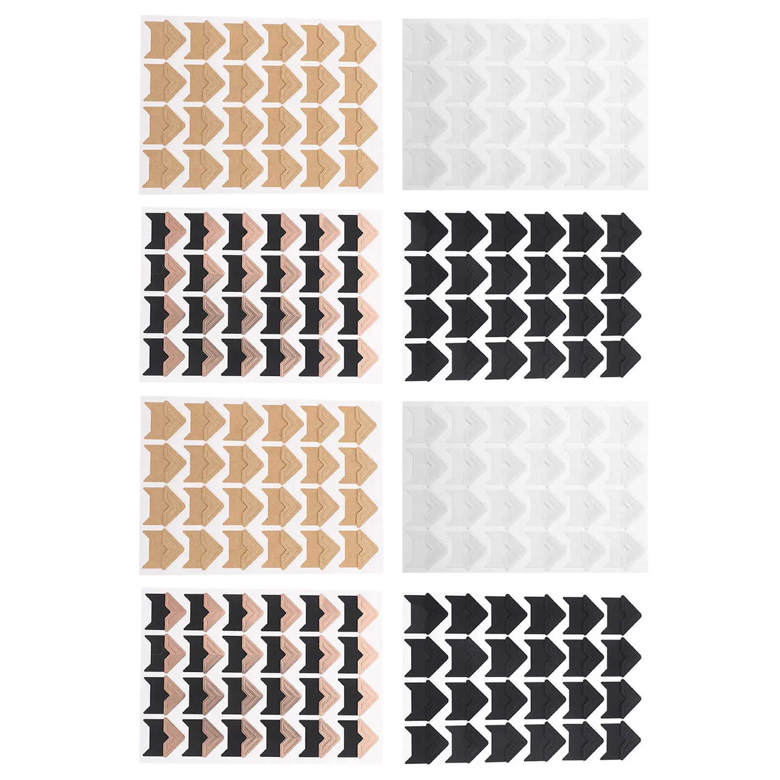 192Pcs Self Adhesive Vintage Photo Corners for Scrapbooking Albums Travel Journals Memory Books Decorative Picture Frame Tabs