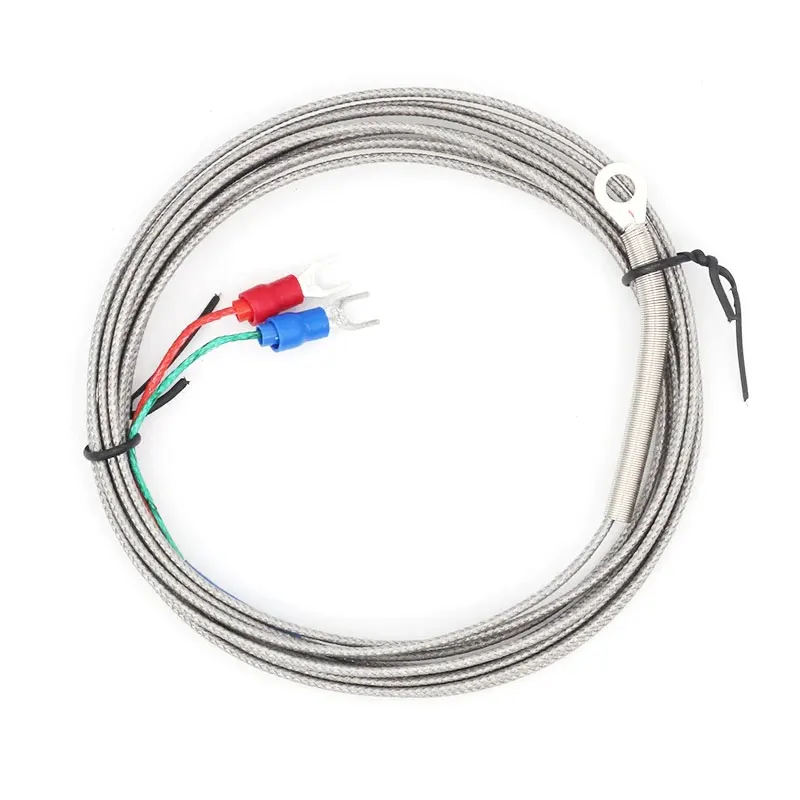 6mm Hole Washer K/E Type Thermocouple Temperature Sensor  Wire 1/2/3/4/5M Cable For Industrial Temperature Controller