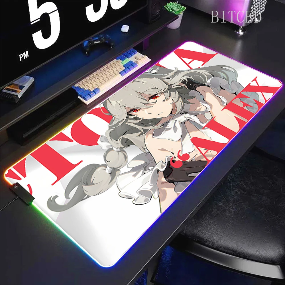 Imagem -05 - Rgb Grande Gaming Desk Mats Gaming Desk Gamer Zona Zenless Zero Mouse Pad Anby Ellen Joe Grace Computador Escritório Moda 90x40