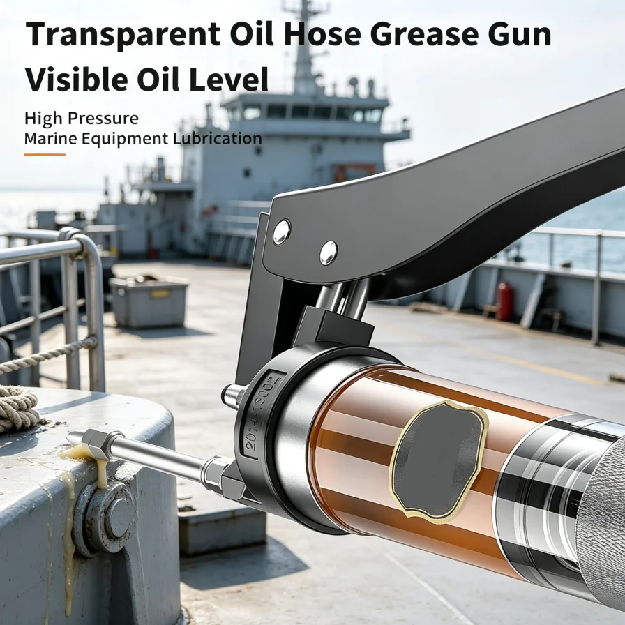 600cc Transparent Manual Grease Gun High Pressure Lever Action Grease Gun for Car Truck Machinery Maintenance