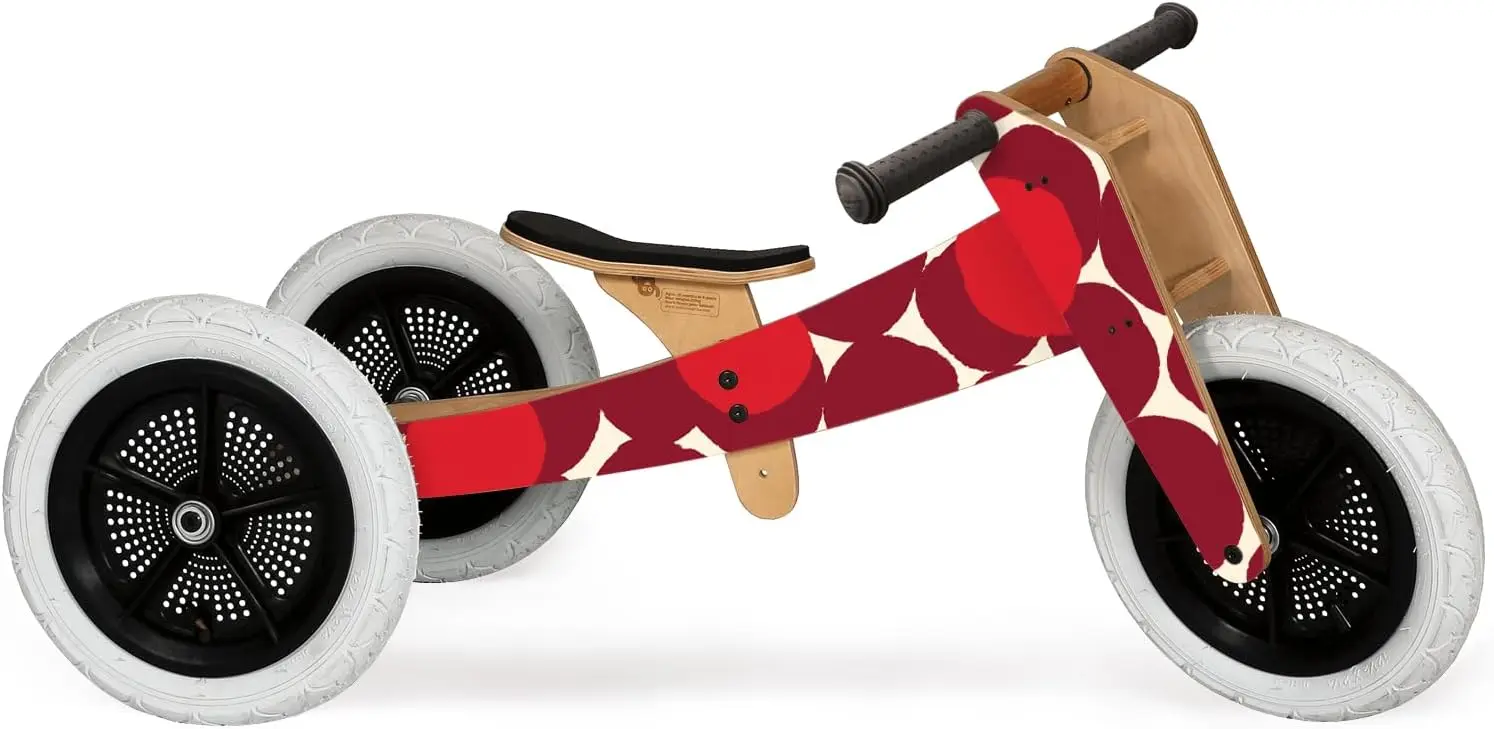 3in1 Designer Wooden Balance and Walker, Ages 1 to 5 Years (Red Spot 3in1)