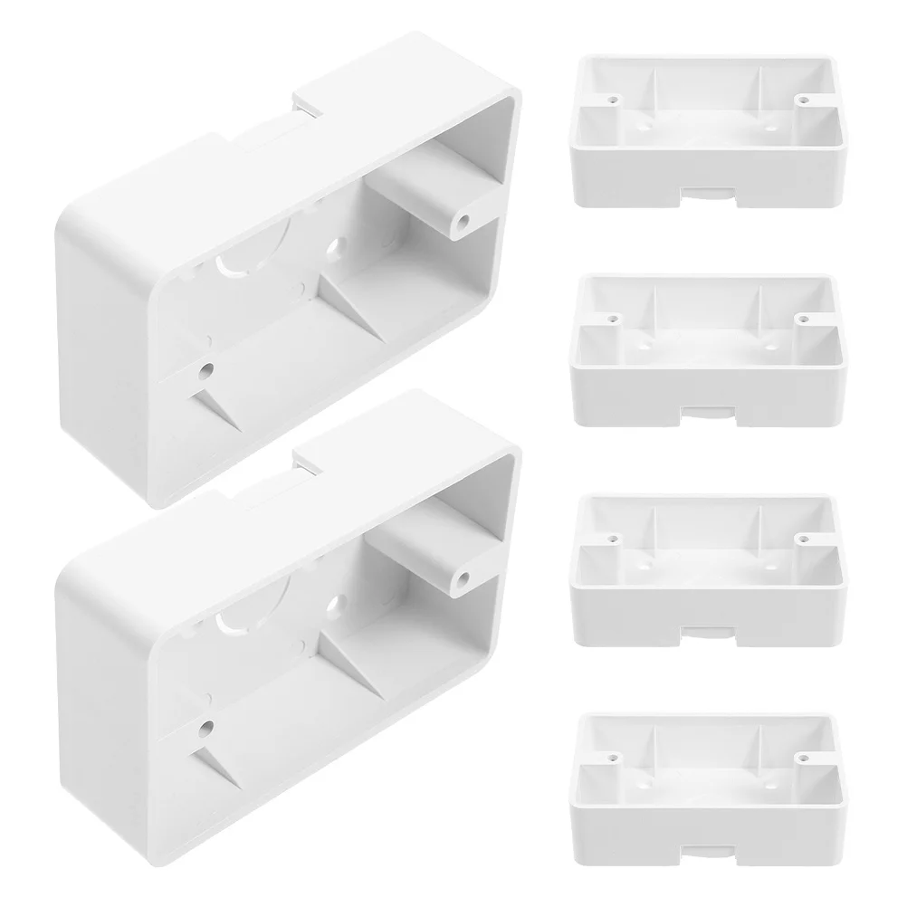 

6pcs Surface Mount Junction Box Wall Socket Backbox Electrical Outlet Box Shallow Plastic Electrical Boxes For Home Office