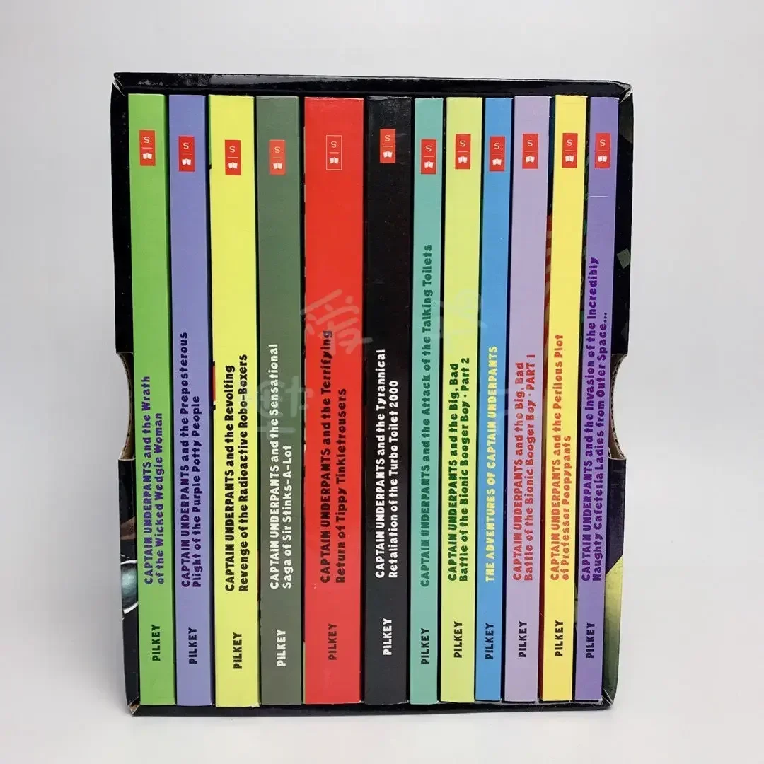 

12 книг/набор Гигантическая коллекция трусов капитана Дэва Пилке, набор английских книг с рассказами, комикс для детей LibrosB