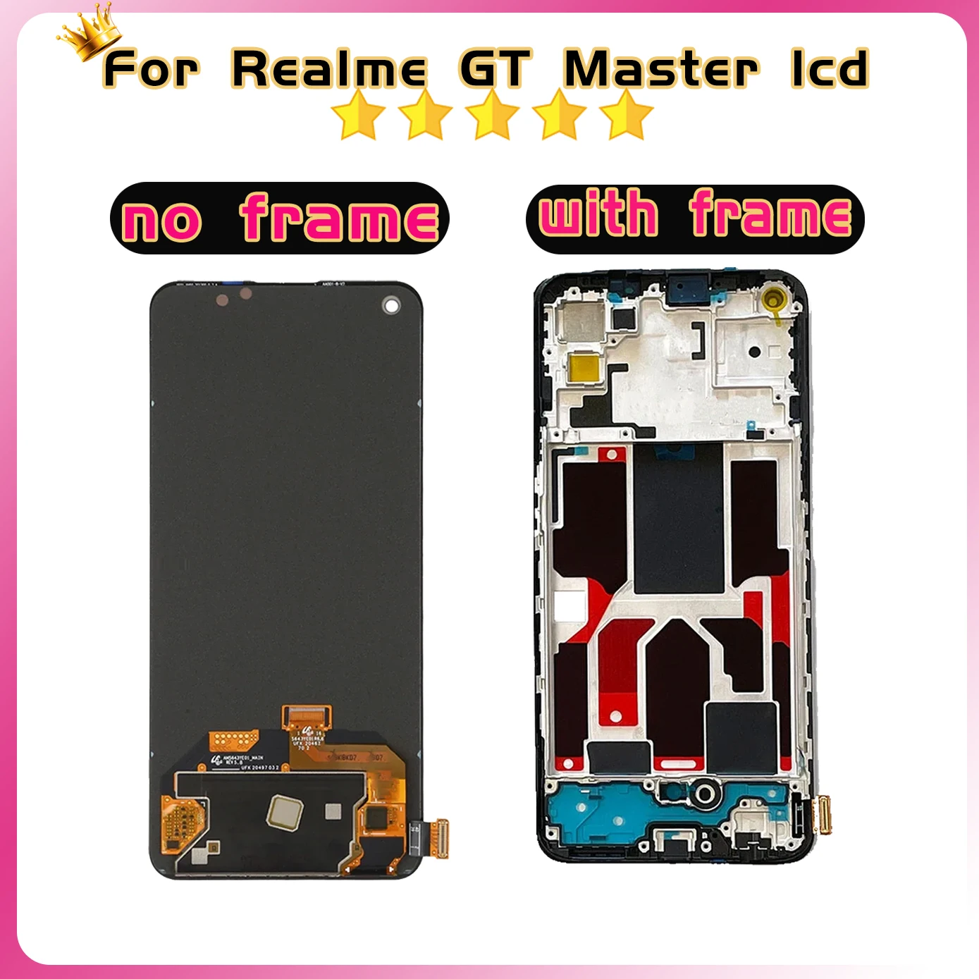 AMOLED For Oppo Realme GT Master RMX3363 RMX3360 Display Screen For Realme GT Master Edition Frame Touch Panel Digitizer Tested