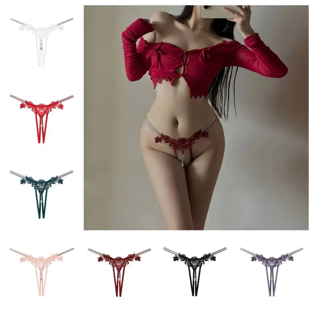 

Passion Elastic Sexy Hollow Out Thongs Y2k Underpants Sexy G Strings Nylon Open Crotch Ice Silk Panties Underwear