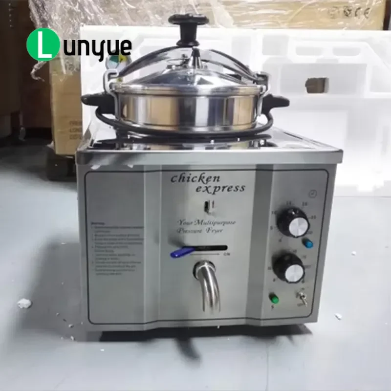 Electric Pressure Fryer Desktop Commercial Chicken Deep Fryer High Power Stainless Steel Fast Cooking for Restaurant Home Use