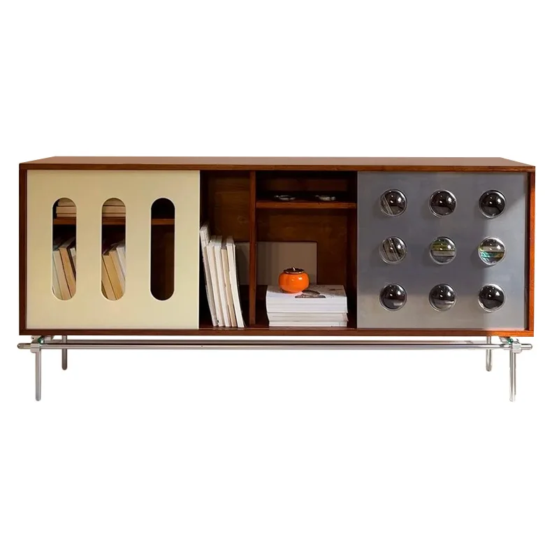 Ocean plate optical axis medieval retro TV cabinet small apartment living room storage storage module cabinet combination
