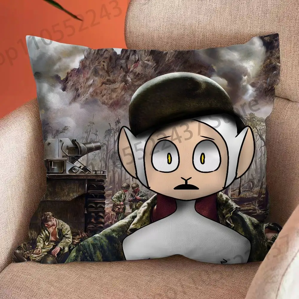 Guardian Horror Game S-Slendytubbies Cartoon Printing Pillowcase Customized Pillow Cover for Sofa Home Decor