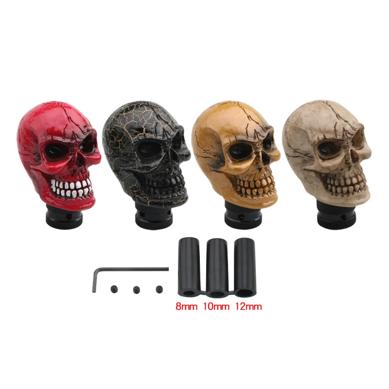 Car Accessories Universal Resin Skull Gear Shift Knob Head Manual Car Gear Shifter Knob Lever Stick