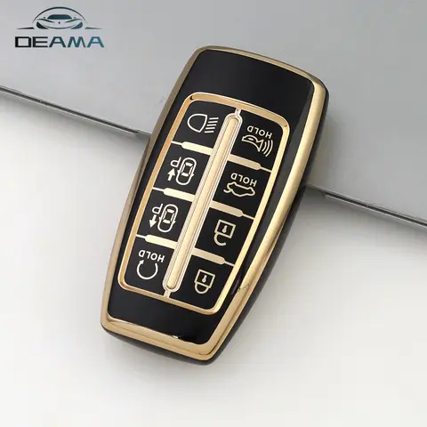 TPU 자동차 키 커버 케이스, 현대 제네시스 G80 GV70 GV80 2019 2020 2021 2022 원격 키홀더 자동차 액세서리, 8 버튼