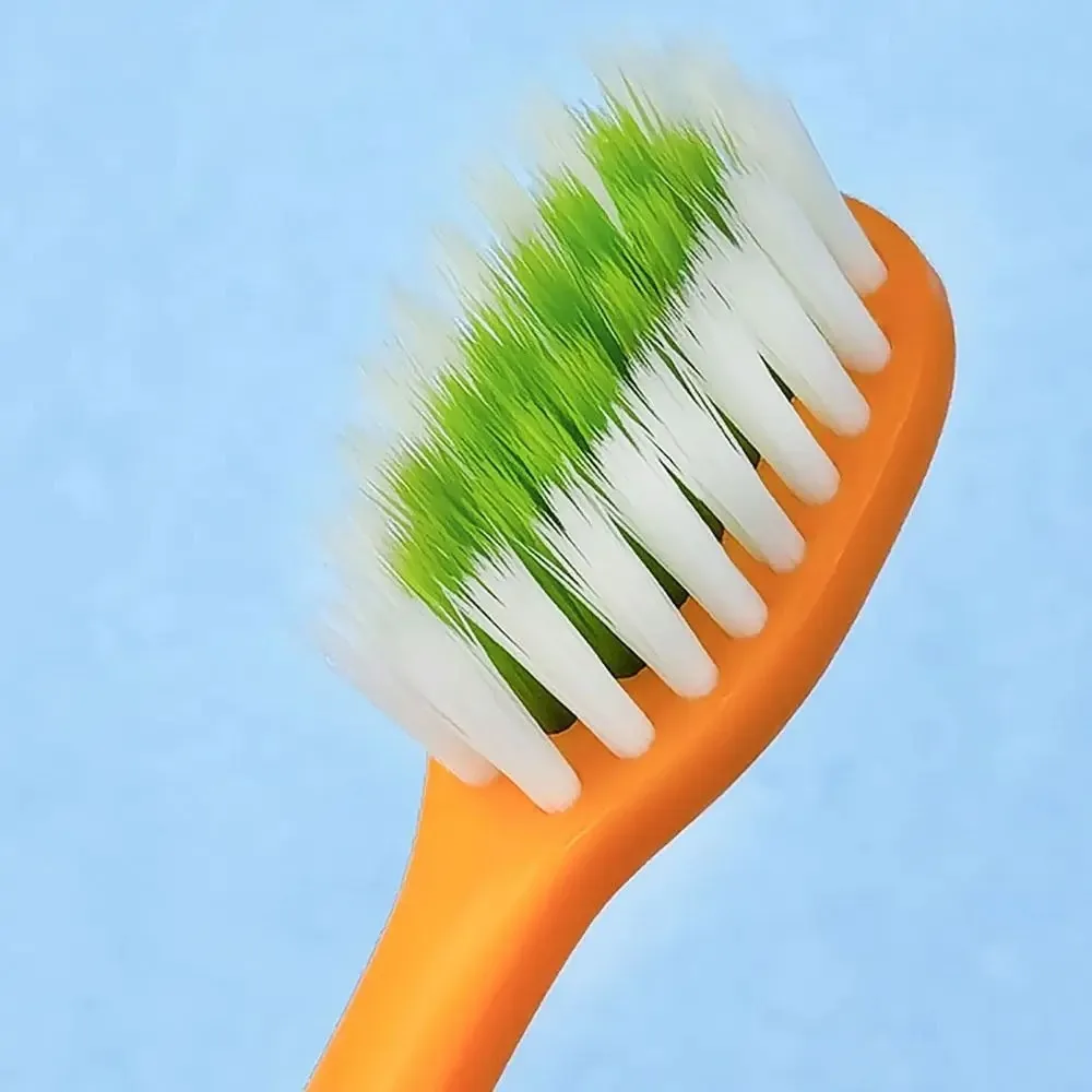 Silicone Children Toothbrush Carrot Shaped Oral Care Teeth Clean Brush Soft Oral Health Gum Massage Brush For 2-12 Year Old