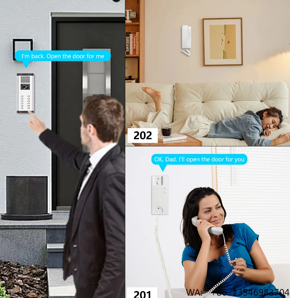 Multi Apartment Audio Door Phone Intercom System Wired Audio Door Phone Intercom With Telephone for Flat Rooms