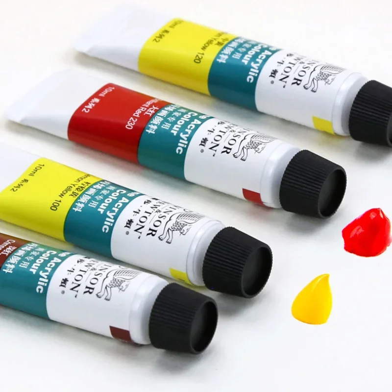 Winsor & newton-プロのアクリル顔料セット,高品質,芸術的なアーティストのための画材,10ml, 12 18 24 36色