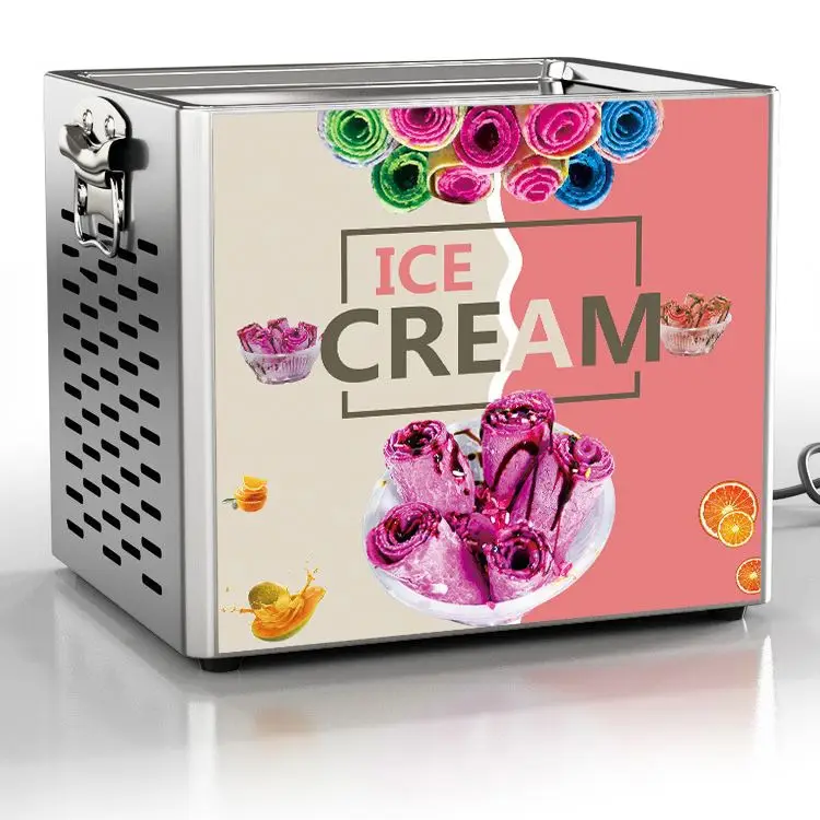 Hand Stirring Instant Mini Fried Ice Cream Machine Thailand Ice Cream Frying Machine Fried Ice Cream Roll Machine