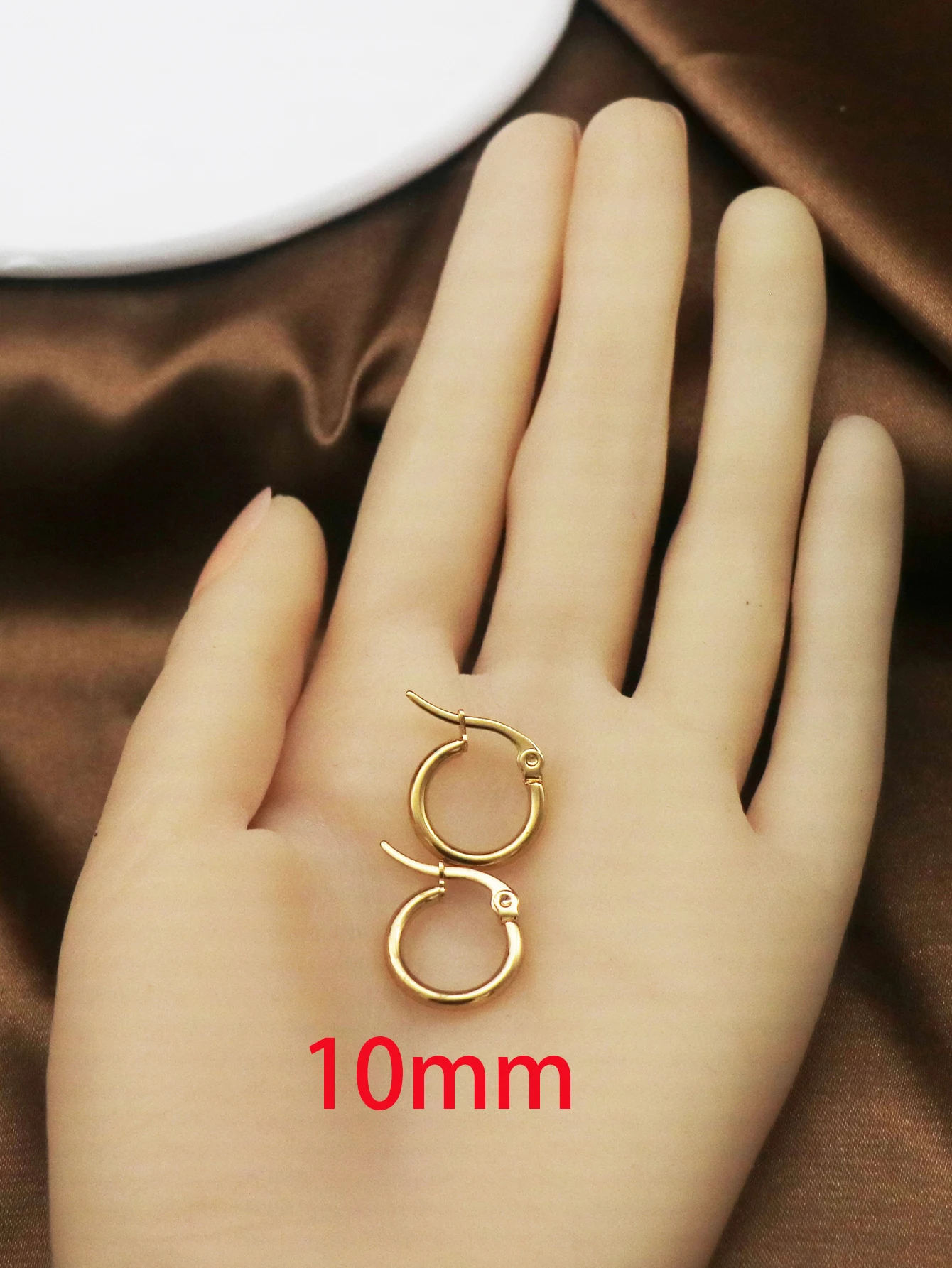 1 Paar/2 Stück 10 bis 70mm Goldfarbe große runde Edelstahl ohrringe trend iger Schmuck für Frauen