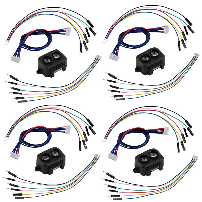

4PCS TF-Luna LiDAR Single-Point Micro Ranging Module Finder Sensor 5V UART IIC Interface With Male Cable+Famale Cable DIY Parts