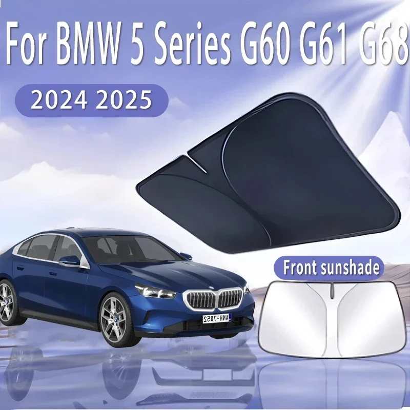 

Foldable Car Sun Visor For BMW 5 Series G60 G61 G68 2024 2025 Front Windshield Sunshade Heat Insulation Summer Auto Accessories