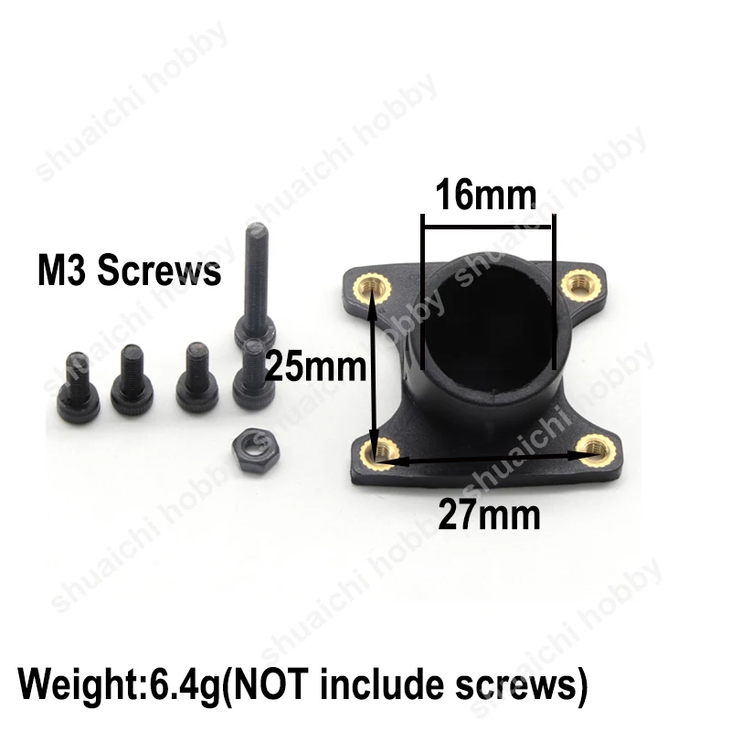 Adaptateur de train d'atterrissage à base de fibre de moteur, joint en T, diamètre 10mm, 15mm, 20mm, tube d'amortissement en éponge pour cadre S500, S550, Tage, X6, X500, X550, 16mm