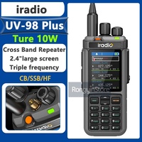 Iradio UV-98 PLUS Walkie Talkie Air Band 10W Cross Band Repeater LSB CW CB SW MW LW SSB HF Multi Band 1024Cha Two Way Ham Radios