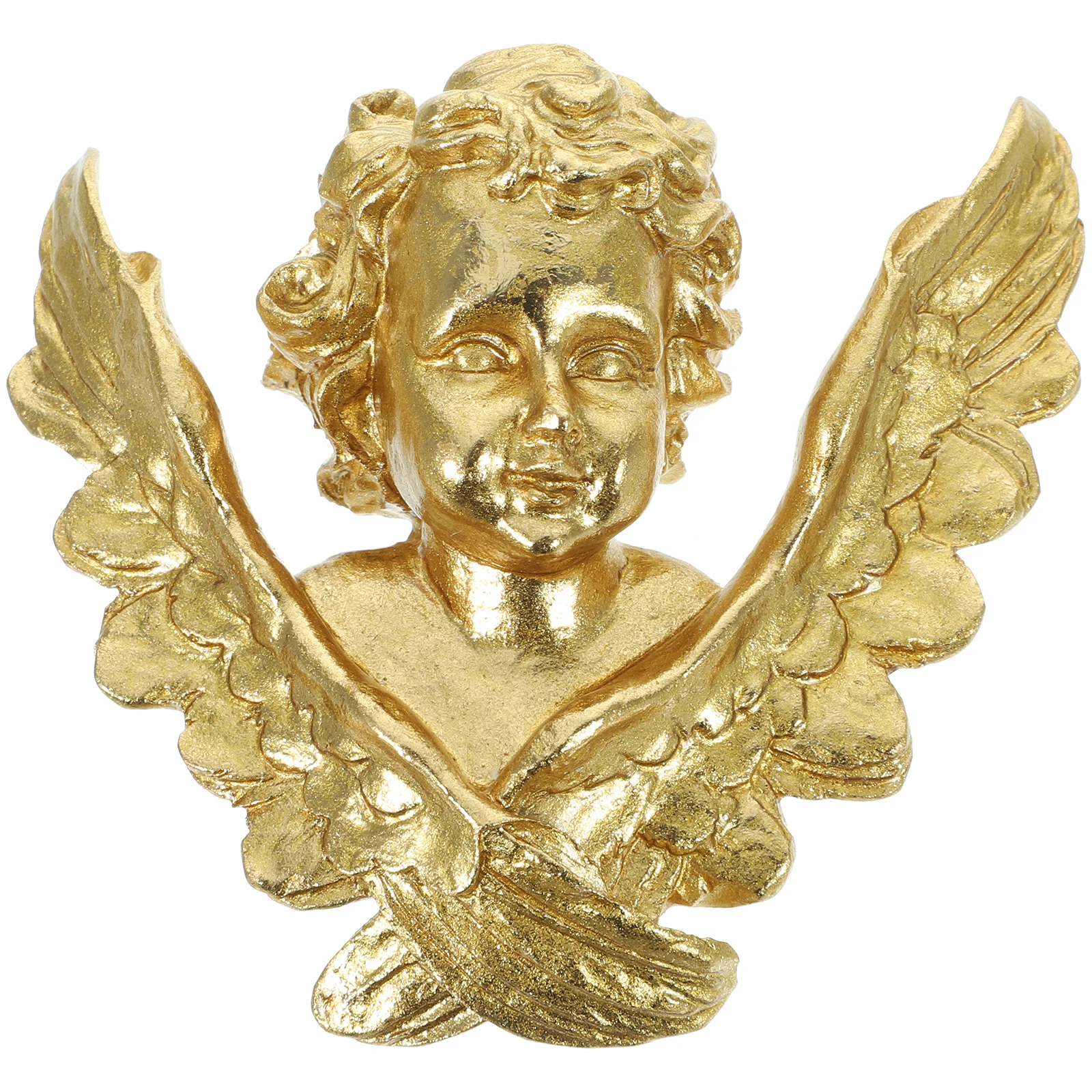 

1pc Retro Golden Angel Resin Figurine 8 5x3x7 5 Vintage Wall Decor Indoor Outdoor Home Office Hotel Craft Ornament