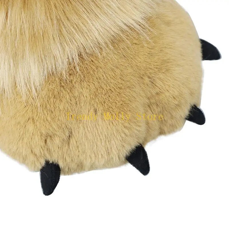 

N5KB 4Pcs Plush Foxes Ears Cosplay Set Headband Long Tail Animal Claw Gloves Boot Set