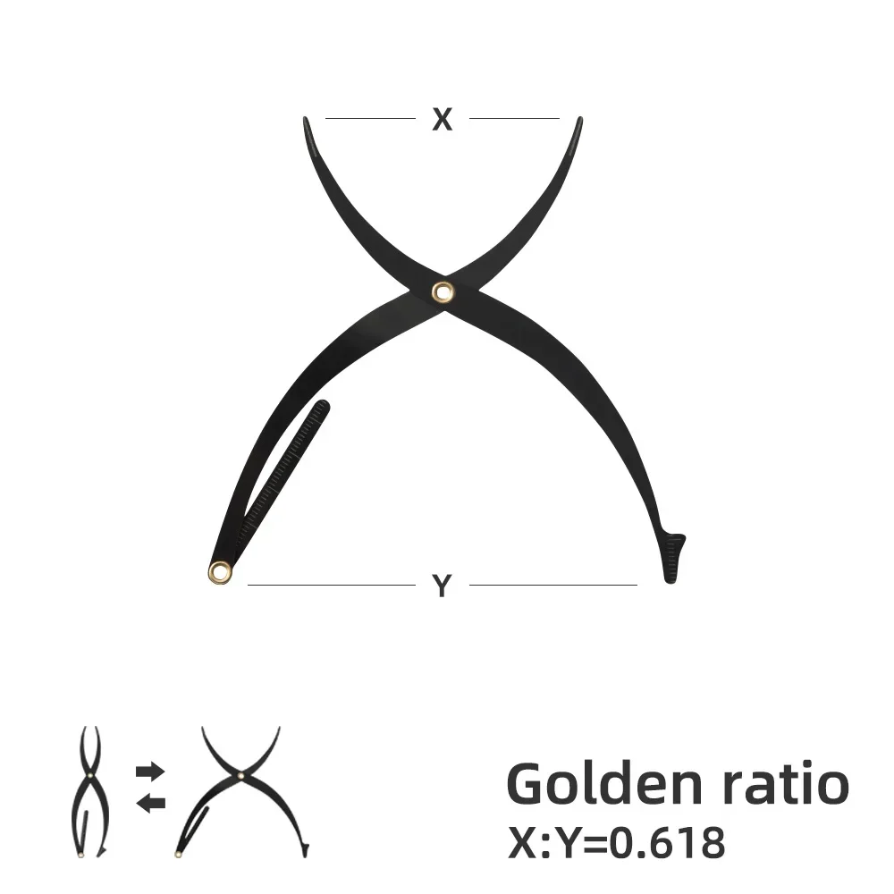 Stainless Steel Golden Ratio Ruler Measurement Tool Microblading Balance Positioning Equidistant Eyebrow Mapping Ruler 1pcs