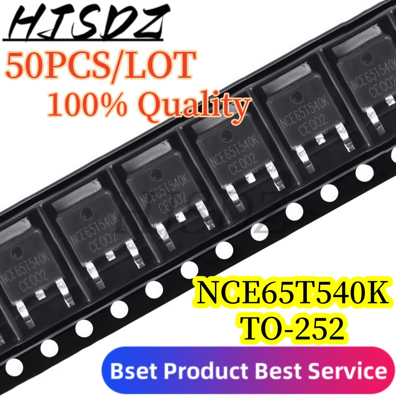 

100% Качество【50 ШТ./ЛОТ】NCE65T540K TO-252-2 N-канальный силовой MOSFET 650В 8А с полевым управлением