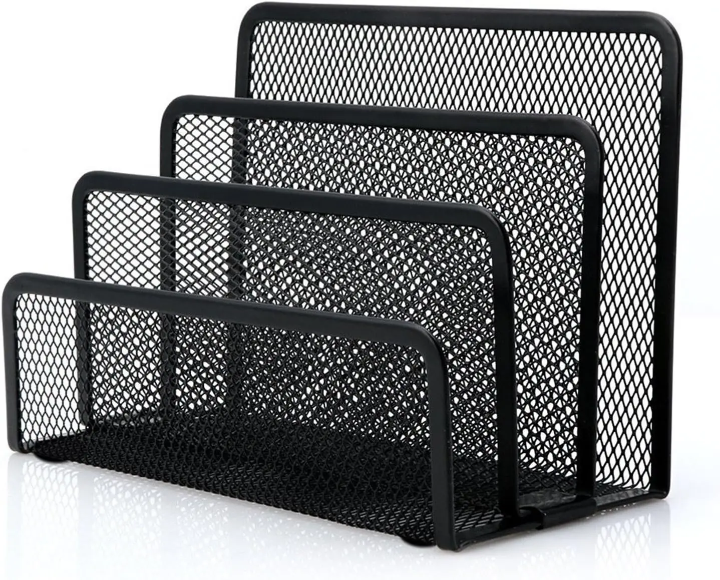 

Desk Mail Organizer with 3 Vertical Mesh Compartments for Home Office Desktop