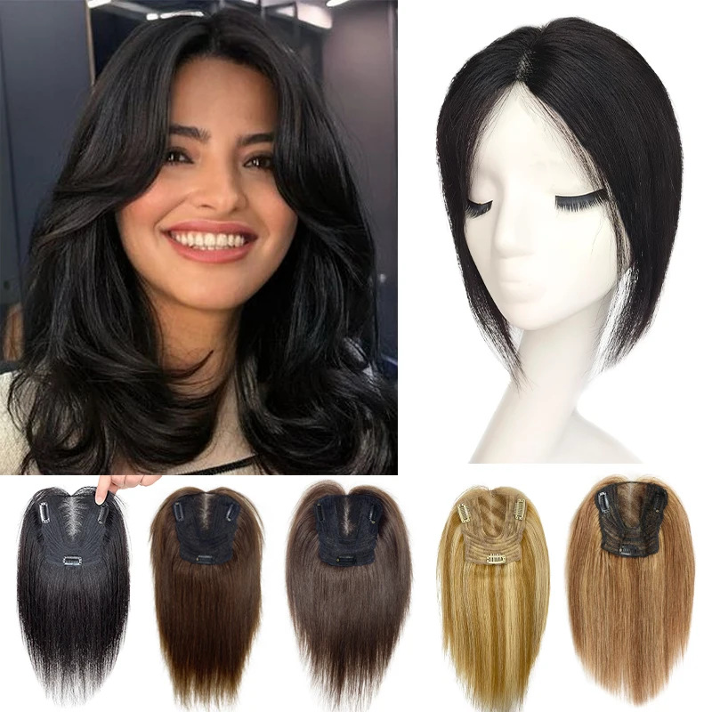 Parrucca da 25cm per donna 13 x12cm retina per capelli estensioni dei capelli umani reali al 100% parrucche svizzere in pizzo migliorano il Volume dei capelli Topper per per capelli